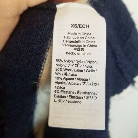 J. Crew Womens Wool Alpaca Striped Rainbow Sweater Sz XS Relaxed Preppy Classic - Picture 8 of 10